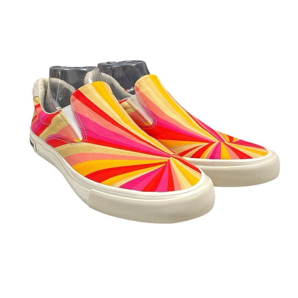 SeaVees Trina Turk Sneakers Women 10 Pink Hawthorne Sunbeam Striped Canvas Shoes